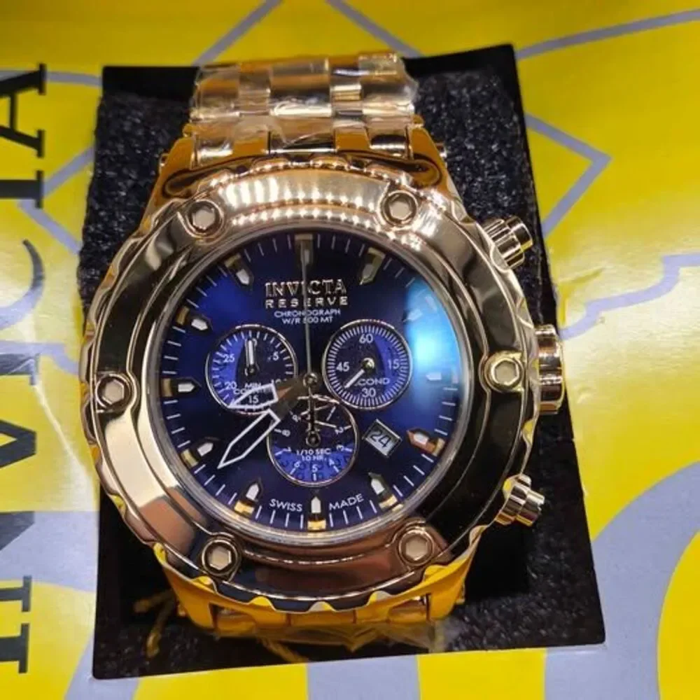 Invicta Subaqua Chronograph Blue Dial Gold-tone PVD Stainless Steel Men's Watch